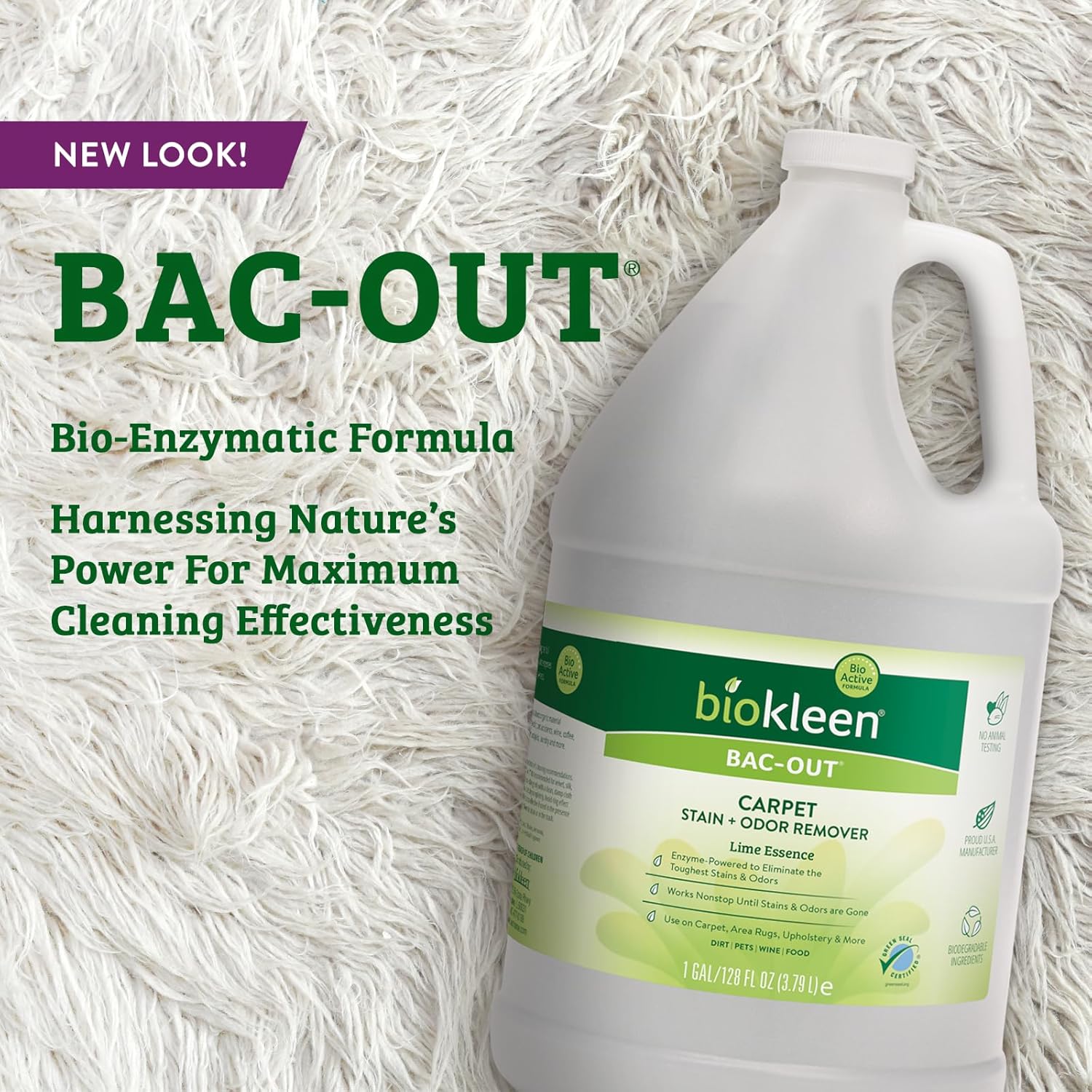 Biokleen Bac-Out Enzyme Cleaner and Stain & Odor Remover for Pet Stains, Laundry...