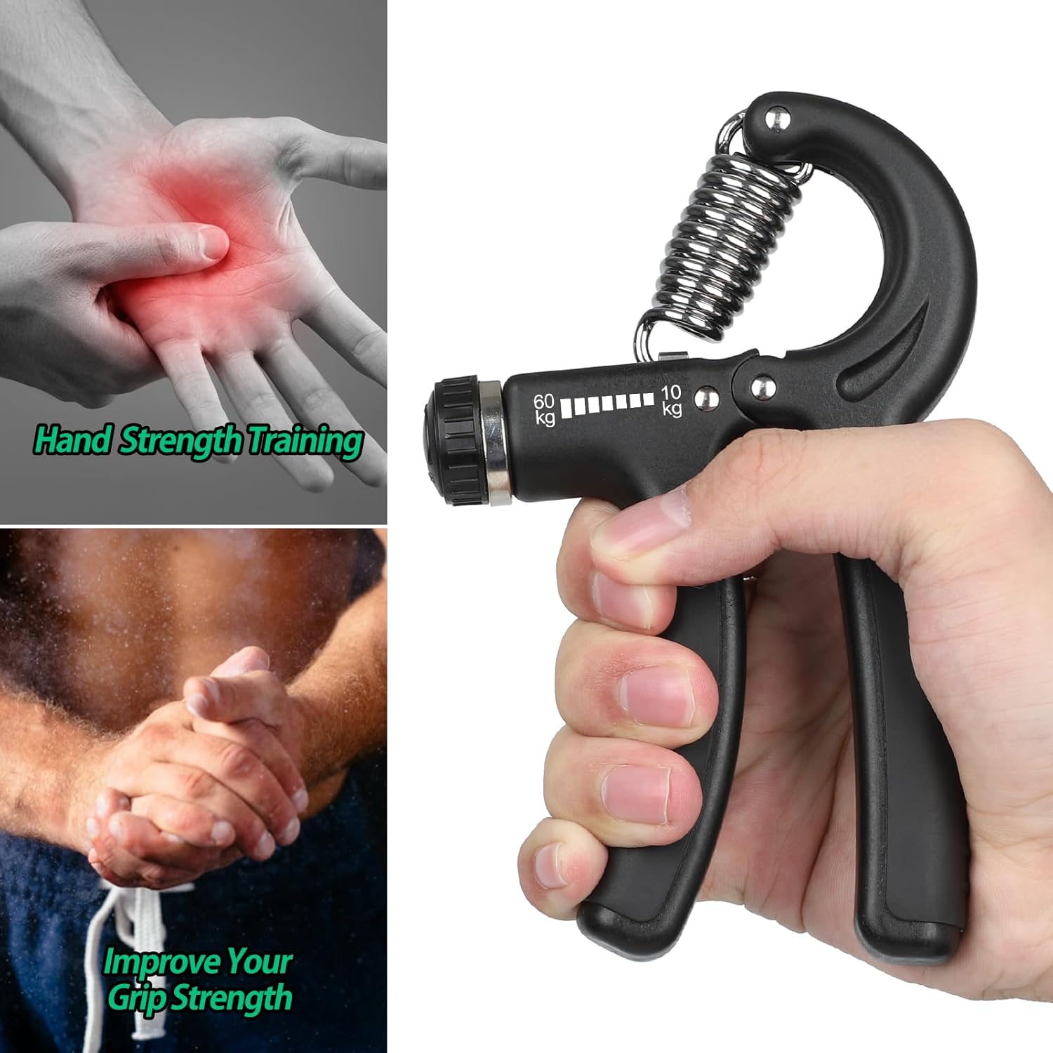 NIYIKOW Hand Grip Strengthener, Grip Strengthener, Forearm Strengthener, Adjusta...
