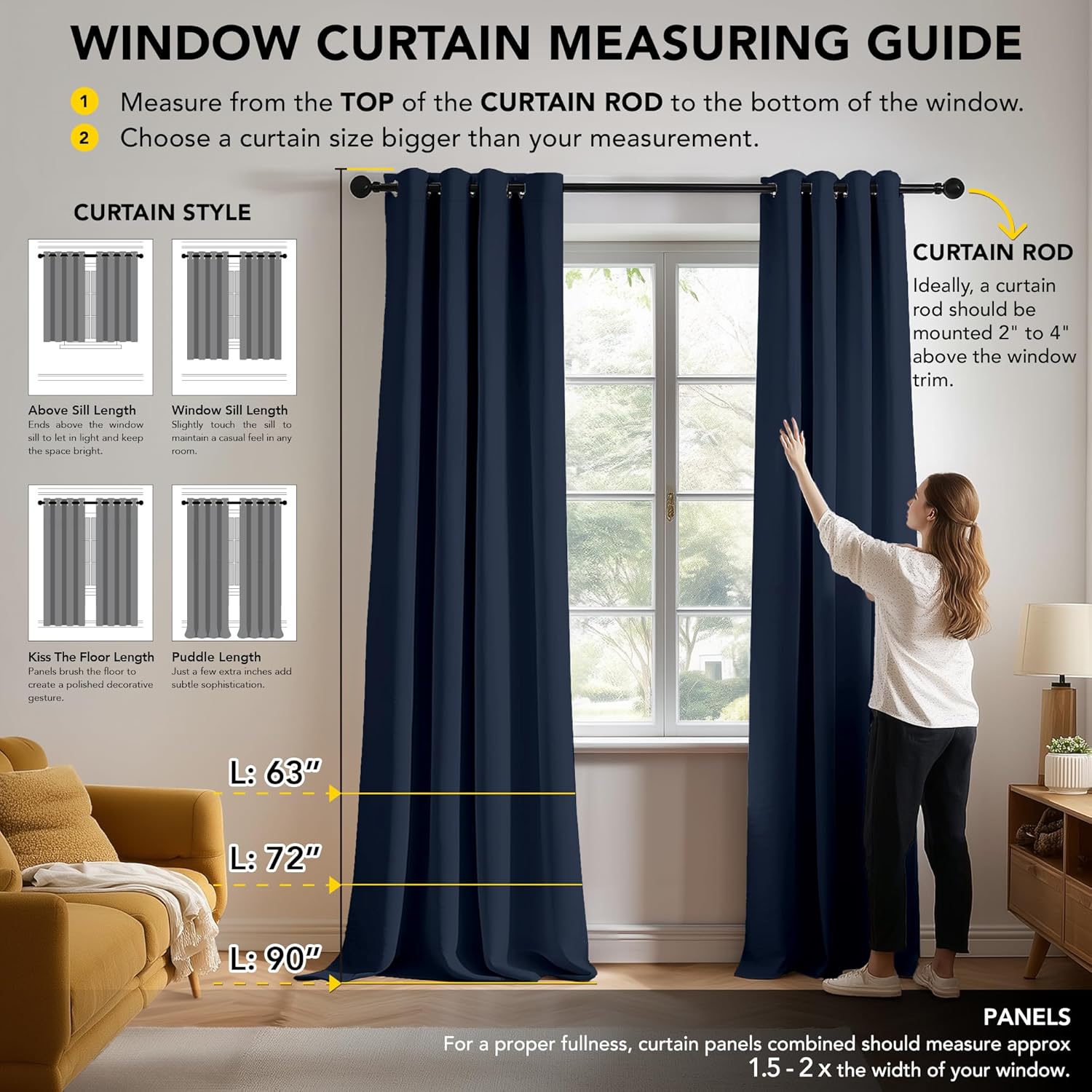 Affordable Deconovo Solid Thermal Insulated Curtains, Special Blackout Curtains...