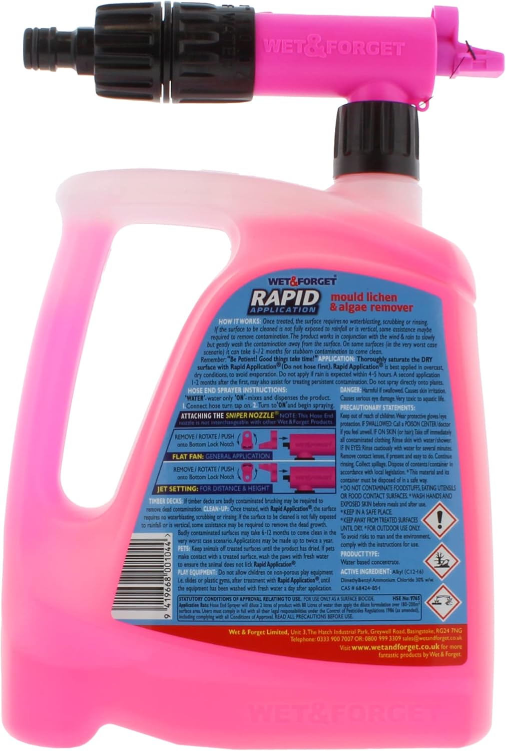 Wet & Forget Rapid Application, Ready-to-Use Mould, Lichen & Algae Remover, Blac...