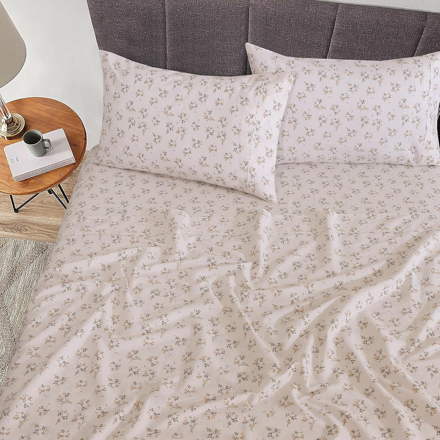 RUVANTI 100% Cotton Sheets, Special Queen Size Percale Bedding for Cooling, High...