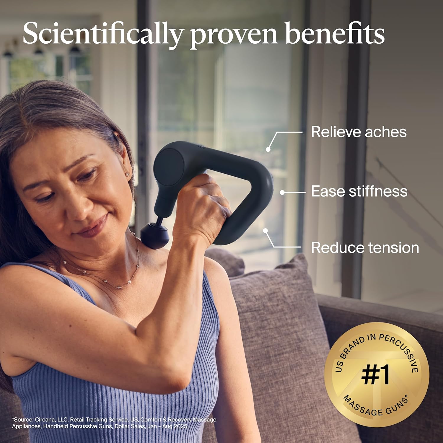 TheraGun Therabody Relief - Quiet Deep Tissue Therapy Massage Gun - Bluetooth En...