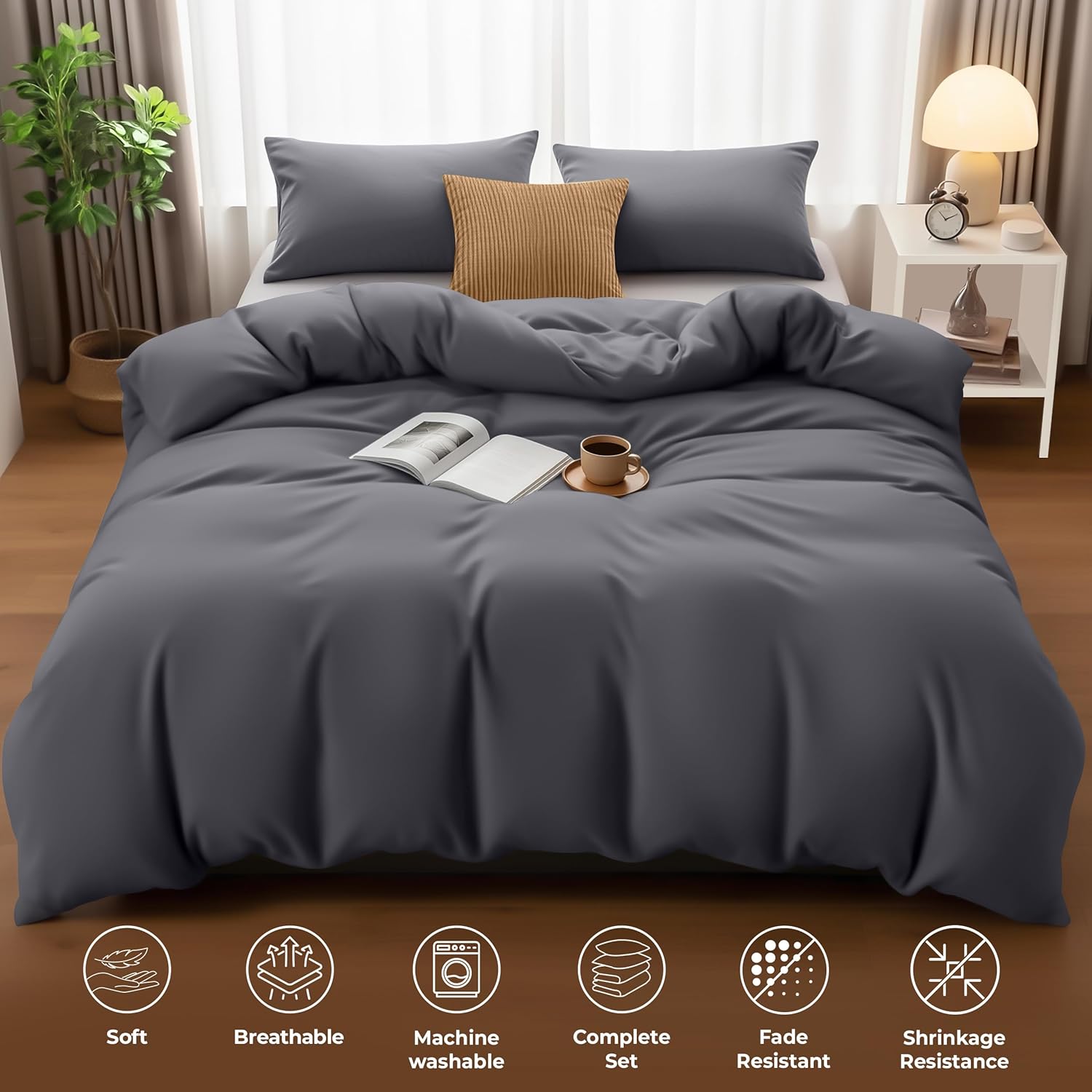 Utopia Bedding Duvet Cover Double - Soft Microfibre Polyester - Bedding Quilt Co...