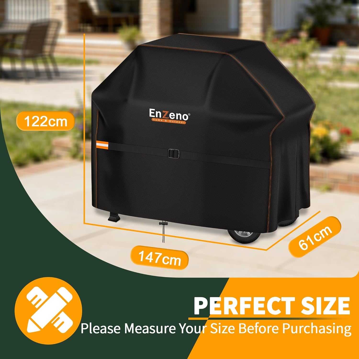 Enzeno BBQ Cover, Special 145x61x120cm Waterproof Barbecue Covers, Innovative Ga...