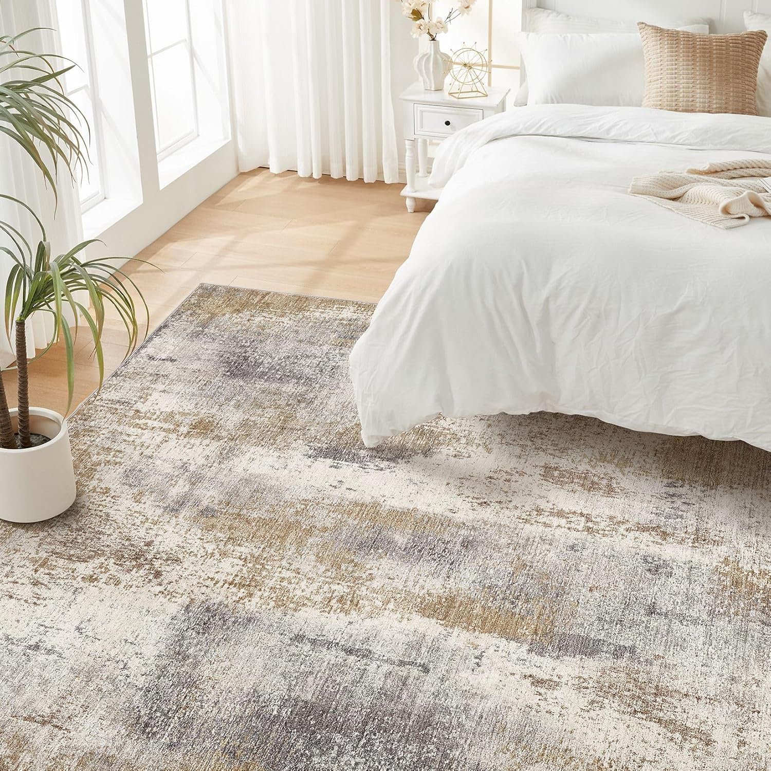 High-Quality Area Rug, Modern Living Room Rug 9x12, Soft Low Pile Rug for Bedroo...