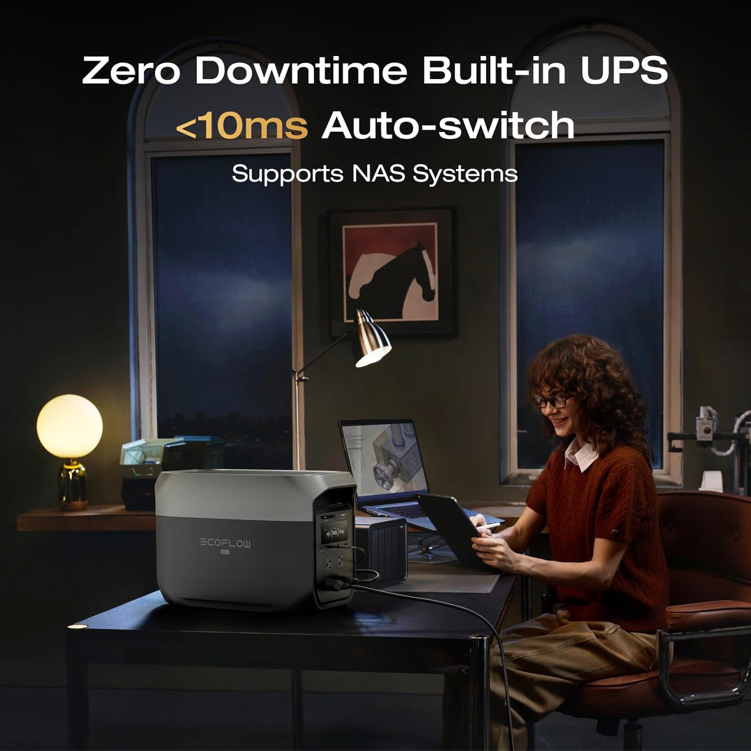 EF ECOFLOW Portable Power Station DELTA 3 MAX with 220W Solar Panel, 3400W X-Boo...