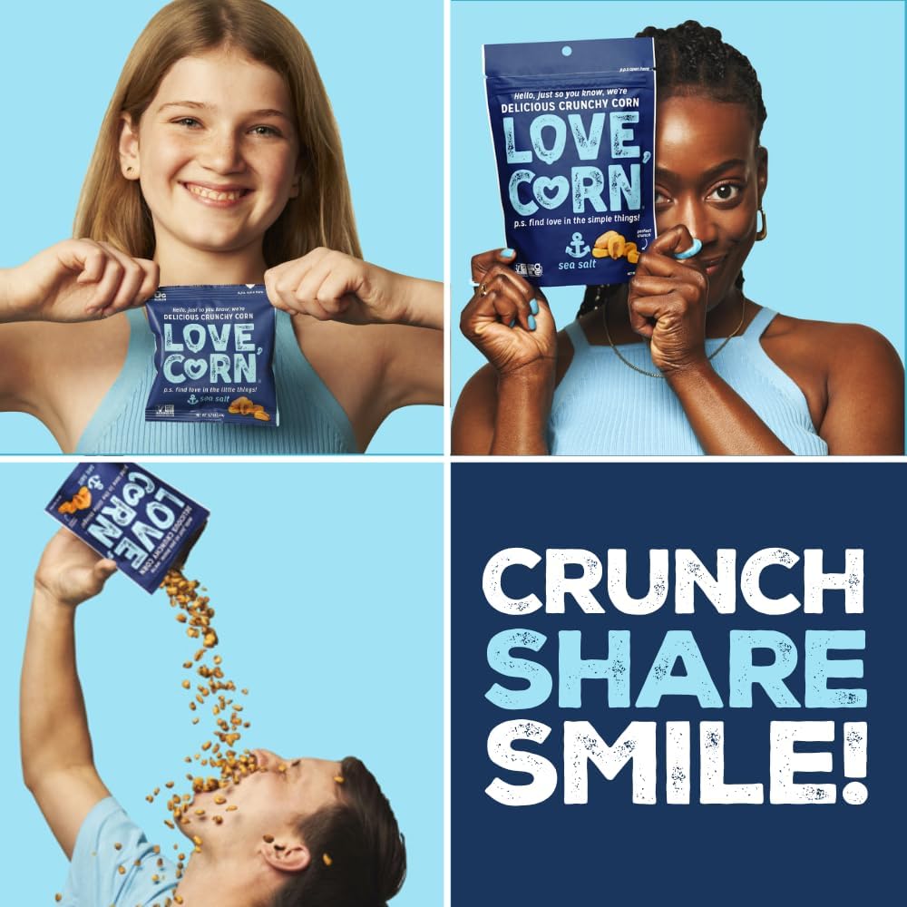 LOVE CORN Sea Salt | Delicious Crunchy Corn Snack | 24 x 20 bags | Low Sugar, Gl...