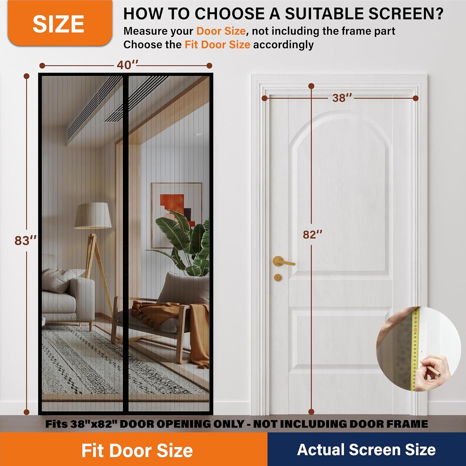 Mesh Screen with Magnetic Closure-Keeps Bugs Out Let Breeze in, Heavy Duty - Pet...