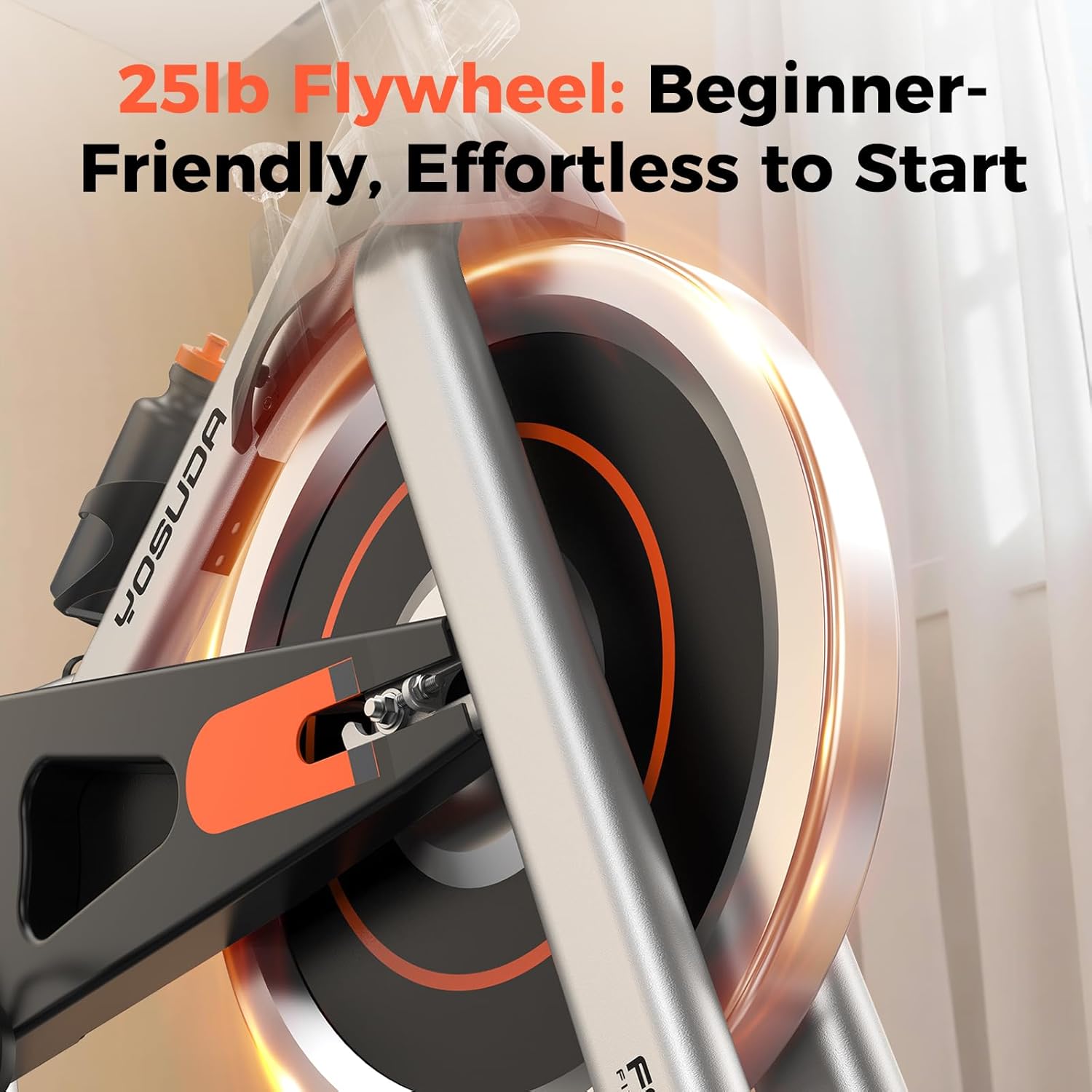 YOSUDA Exercise Bike, Brake Pad Stationary Bike for Home with Exclusive App, Mag...