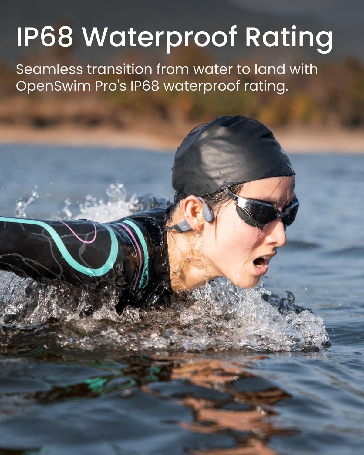 SHOKZ OpenSwim Pro - Open-Ear Bluetooth & MP3 Bone Conduction Sport Headphones,...
