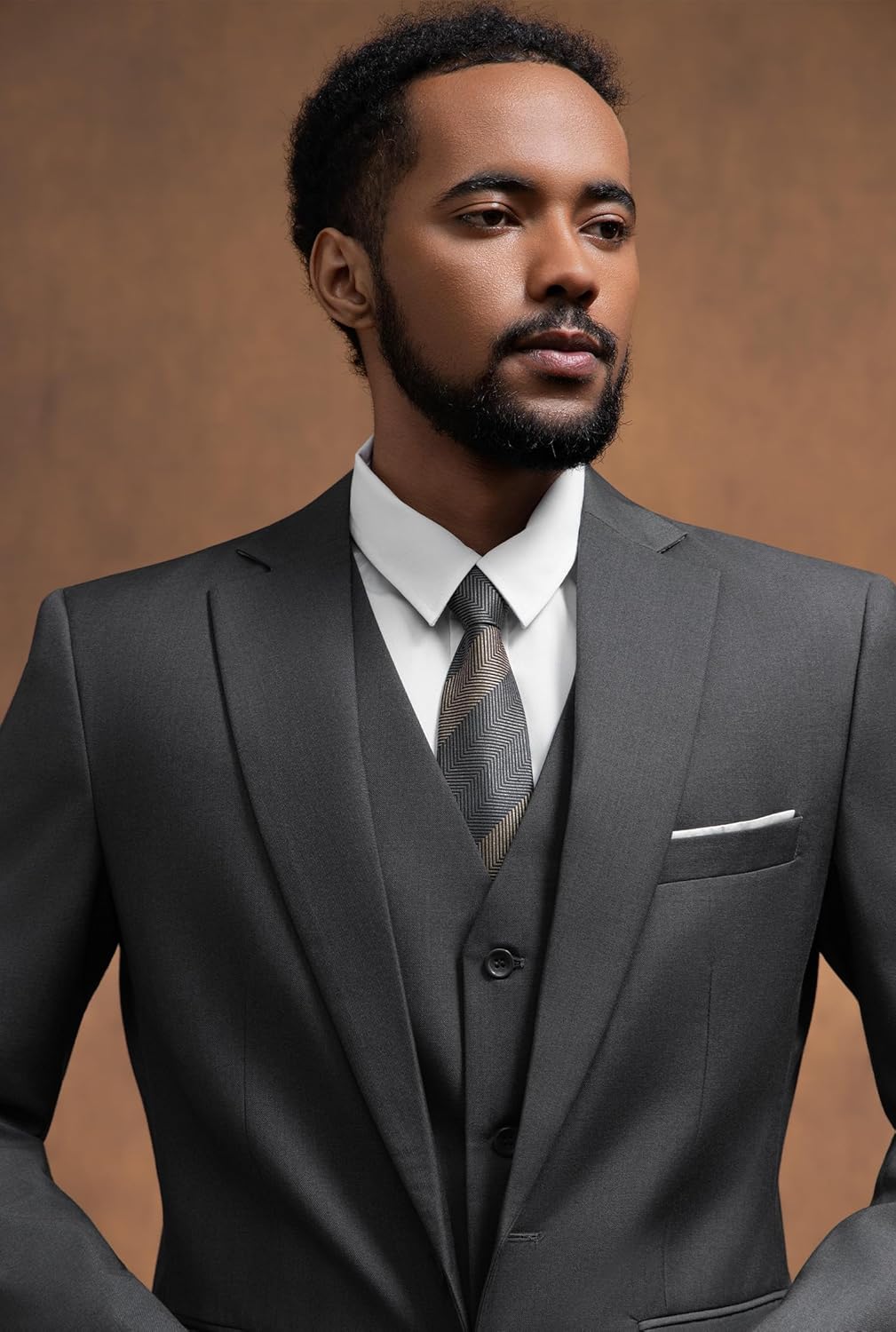 High-Quality MAGE MALE Mens Suits, Stylish Two Button 3-Piece Tuxedo Set, Slim F...