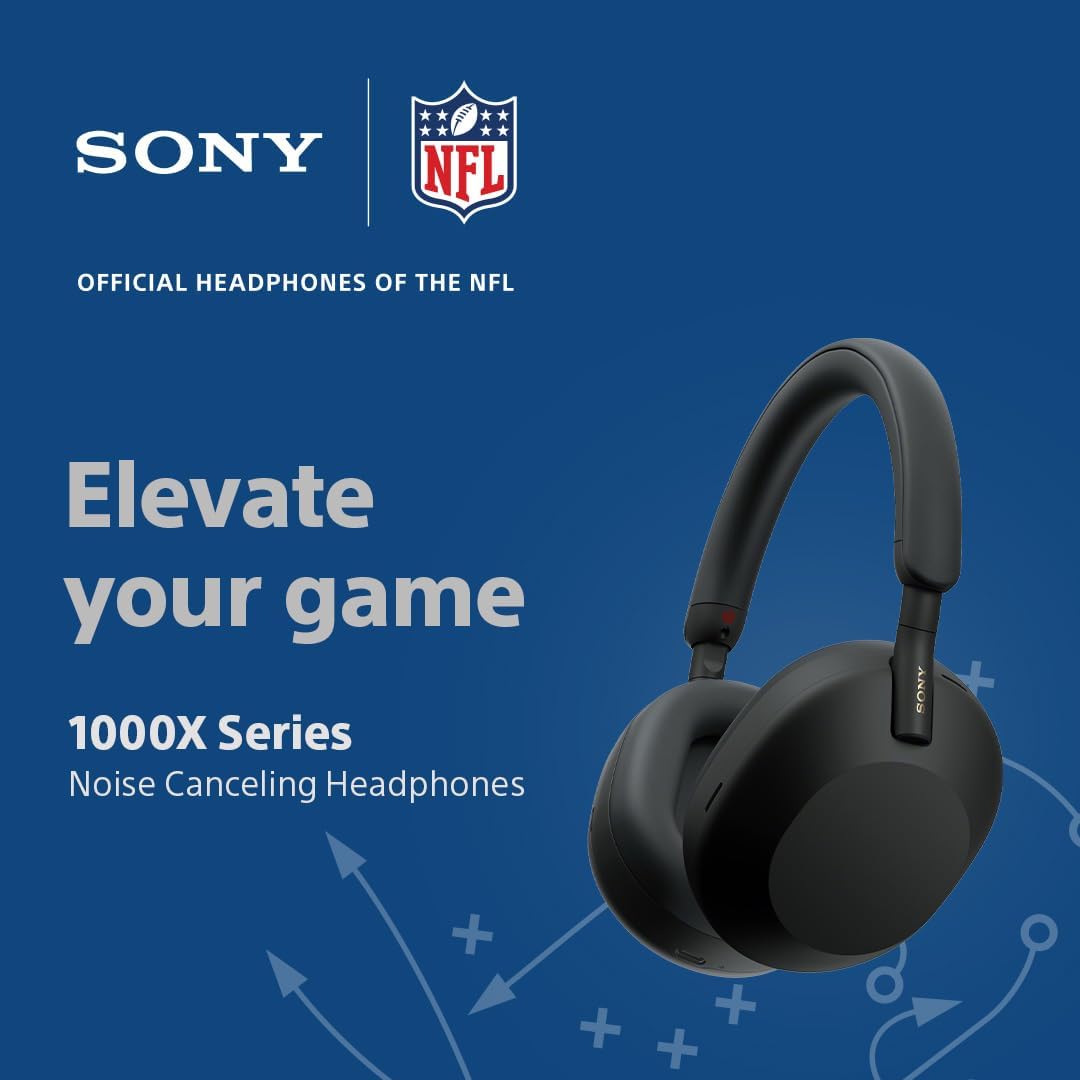 Sony WH-1000XM5 Premium Noise Canceling Headphones, Auto NC Optimizer, 30-Hour B...