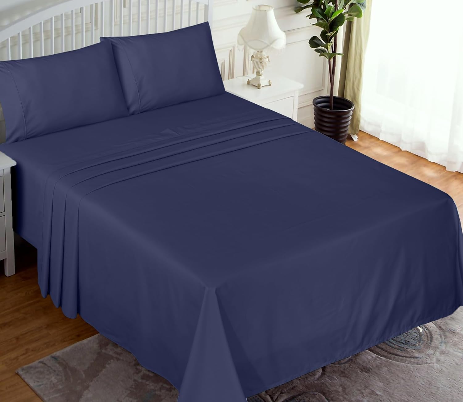Premium RUVANTI Cotton Sheets, Special Queen Size Percale Bedding, High-Quality...