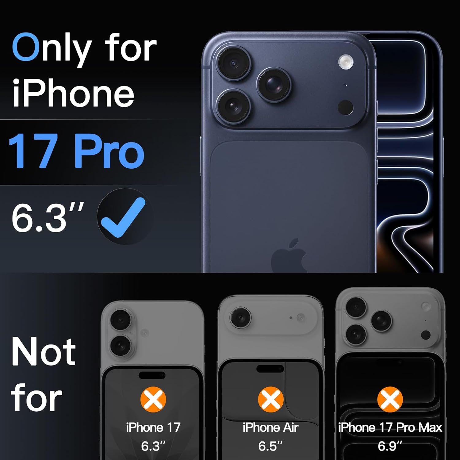 JETech Screen Protector for iPhone 17 Pro 6.3-Inch, Tempered Glass Film with Eas...