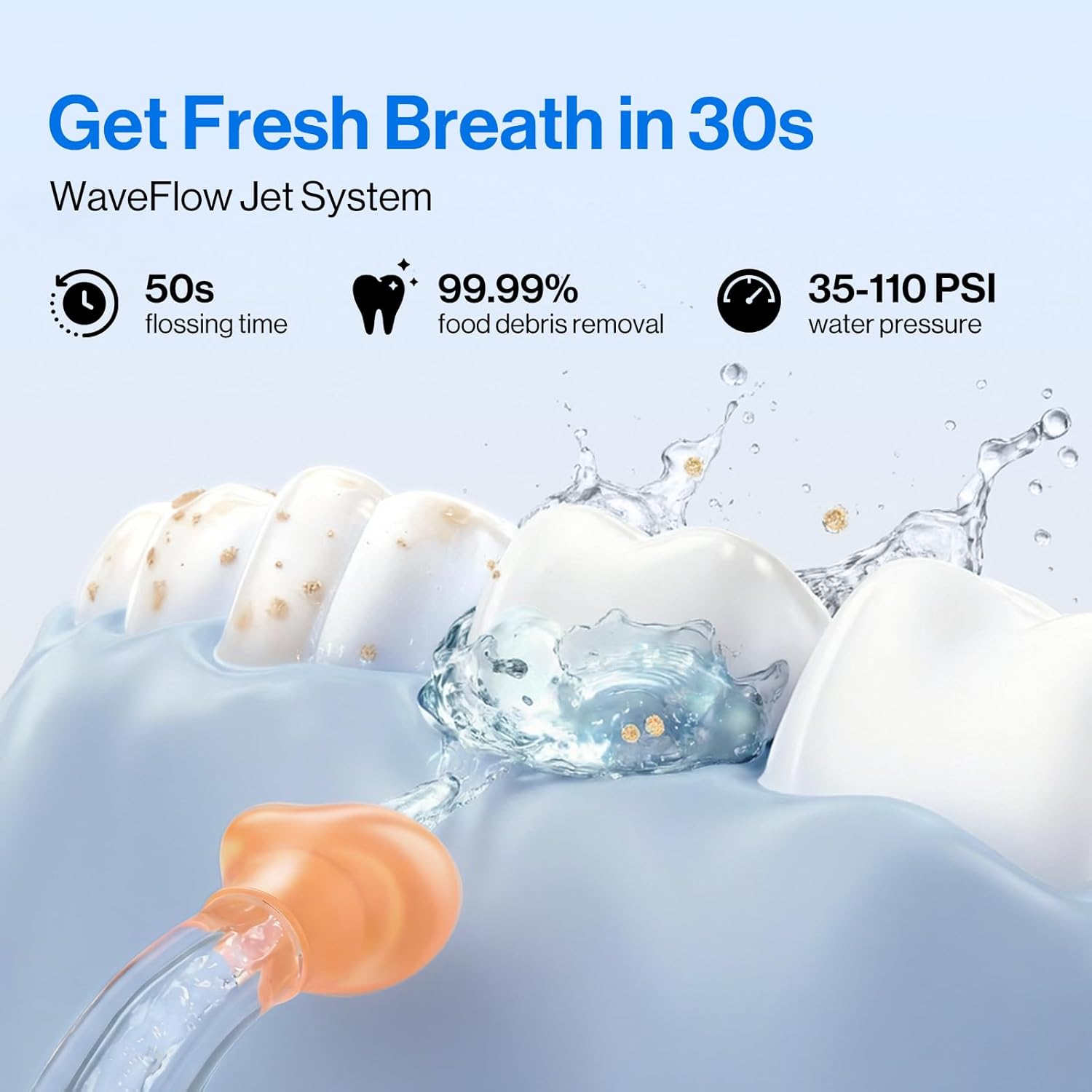 usmile C10 Portable Water Flosser – Travel-Friendly, 95-Day Battery, 4 Modes, 36...