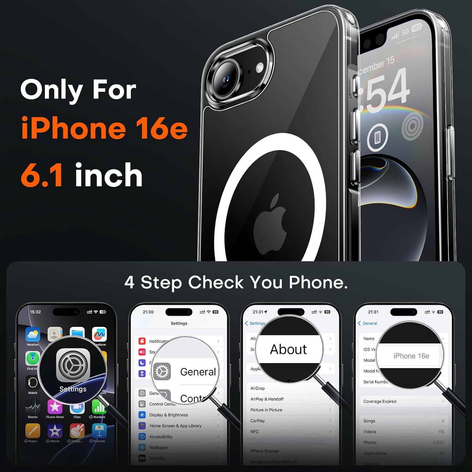 TOCOL Magnetic Case for iPhone 16e, Special Phone Cover with MagSafe Fit, Innova...