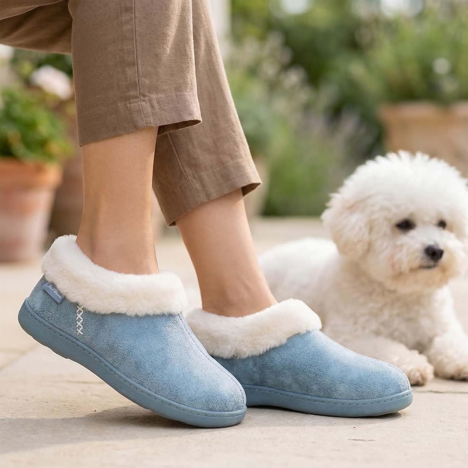 Cozy EverFoams Women's Microsuede Slippers, Special Fuzzy Plush Lined Slippers w...