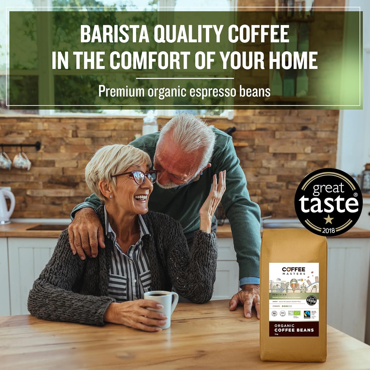 Coffee Masters Peruvian, Organic, Fairtrade, Coffee Beans - Great Taste Award Wi...