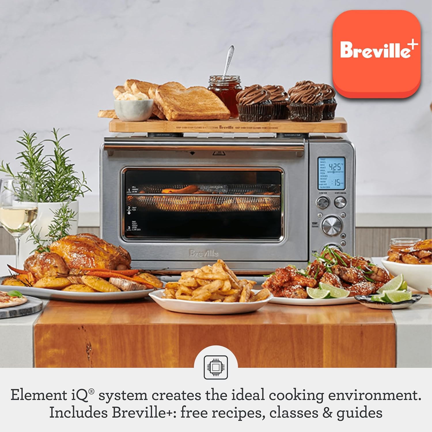 Breville BOV860BSS Smart Oven Air Fryer and Convection Oven, Brushed Stainless S...