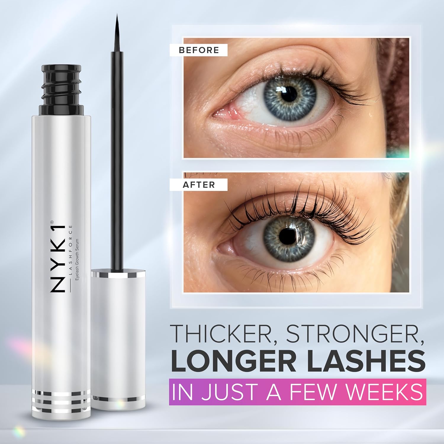 NYK1 CONCENTRATED Eyelash Growth Serum (XL - 8ml) LashForce Eyelash Serum For Gr...
