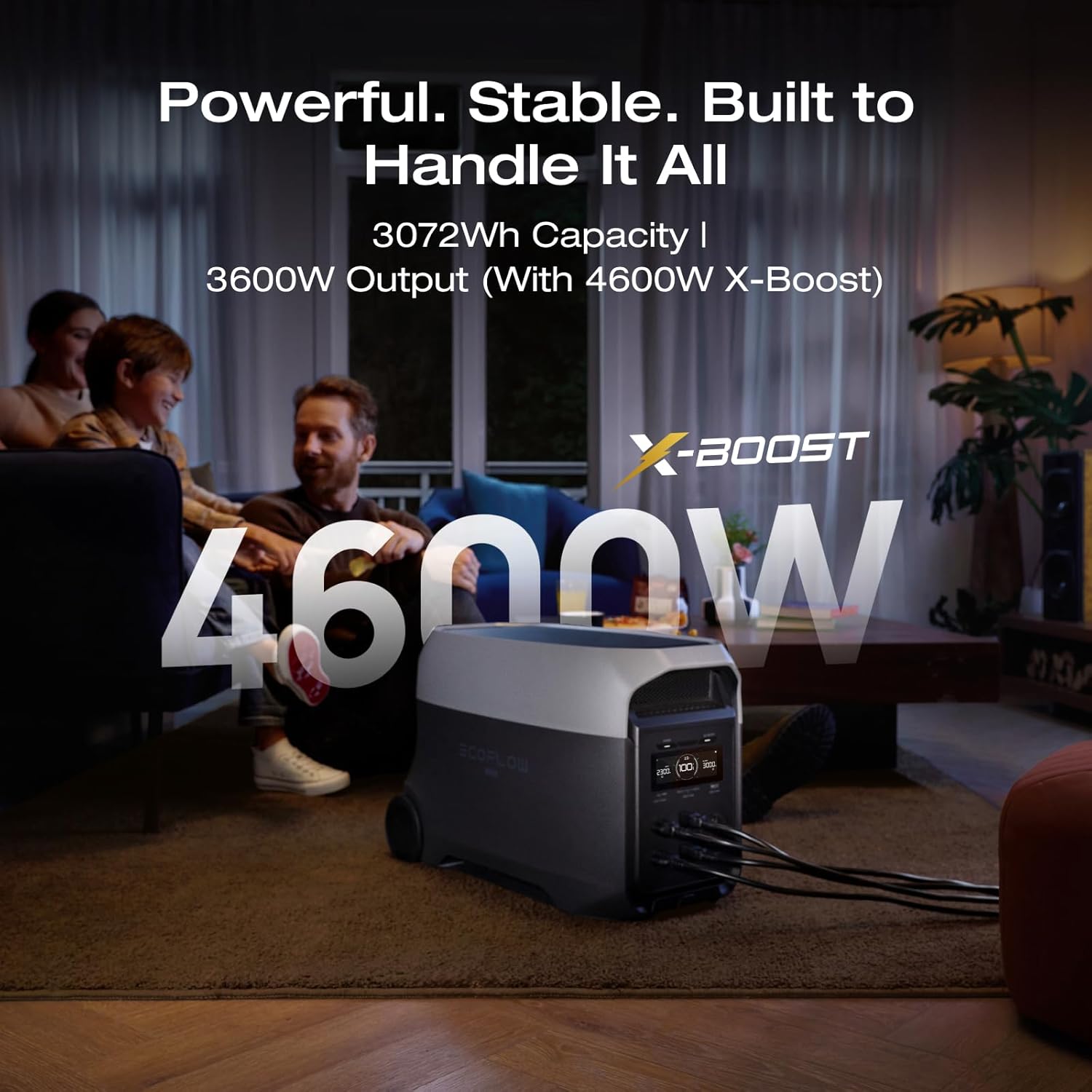 EF ECOFLOW Delta 3 Ultra Portable Power Station, 3072Wh LiFePO4 Battery, 3600W (...