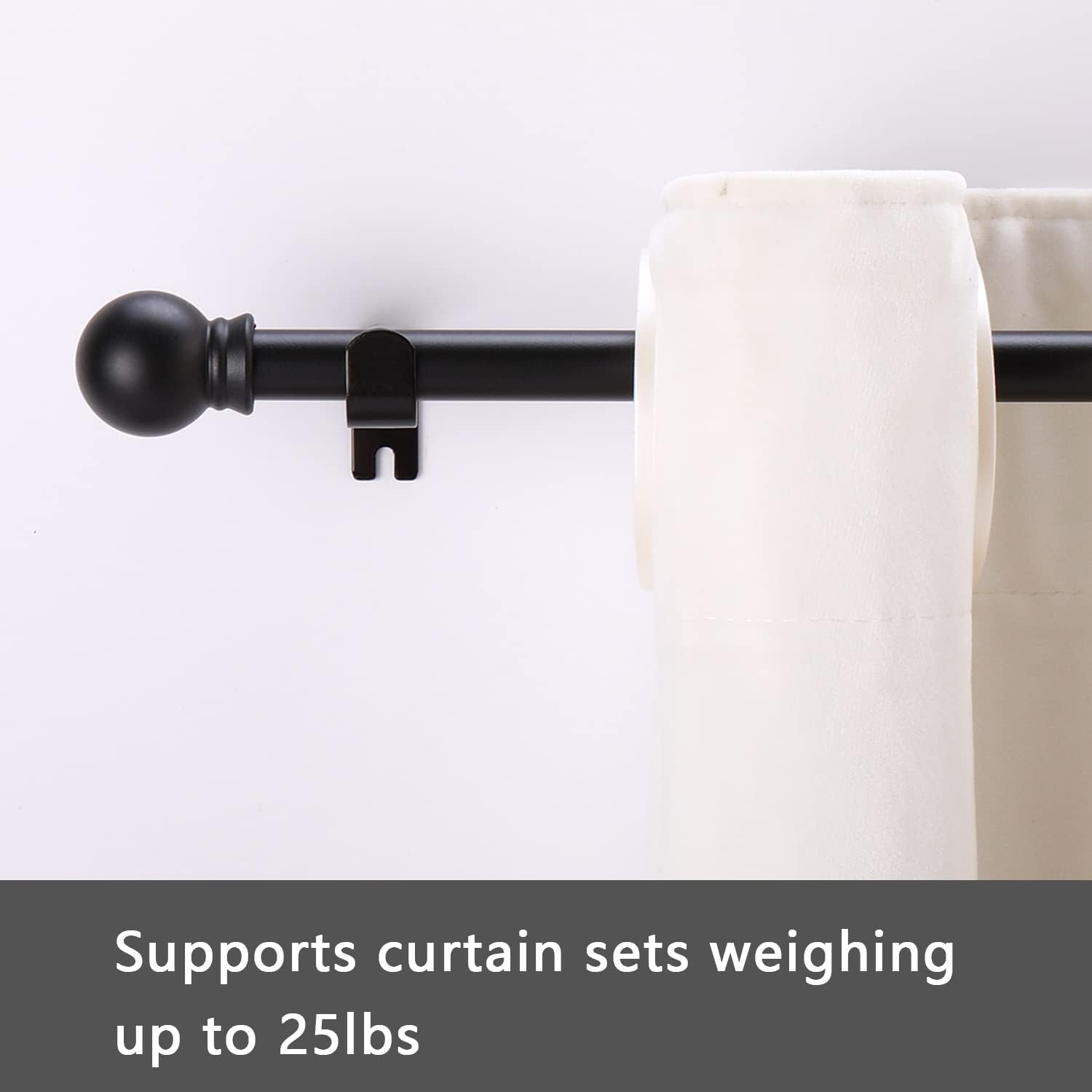 Curtain Rods for windows 32-48 inch, 5/8 inch Decorative Curtain Rod Set, Matte...