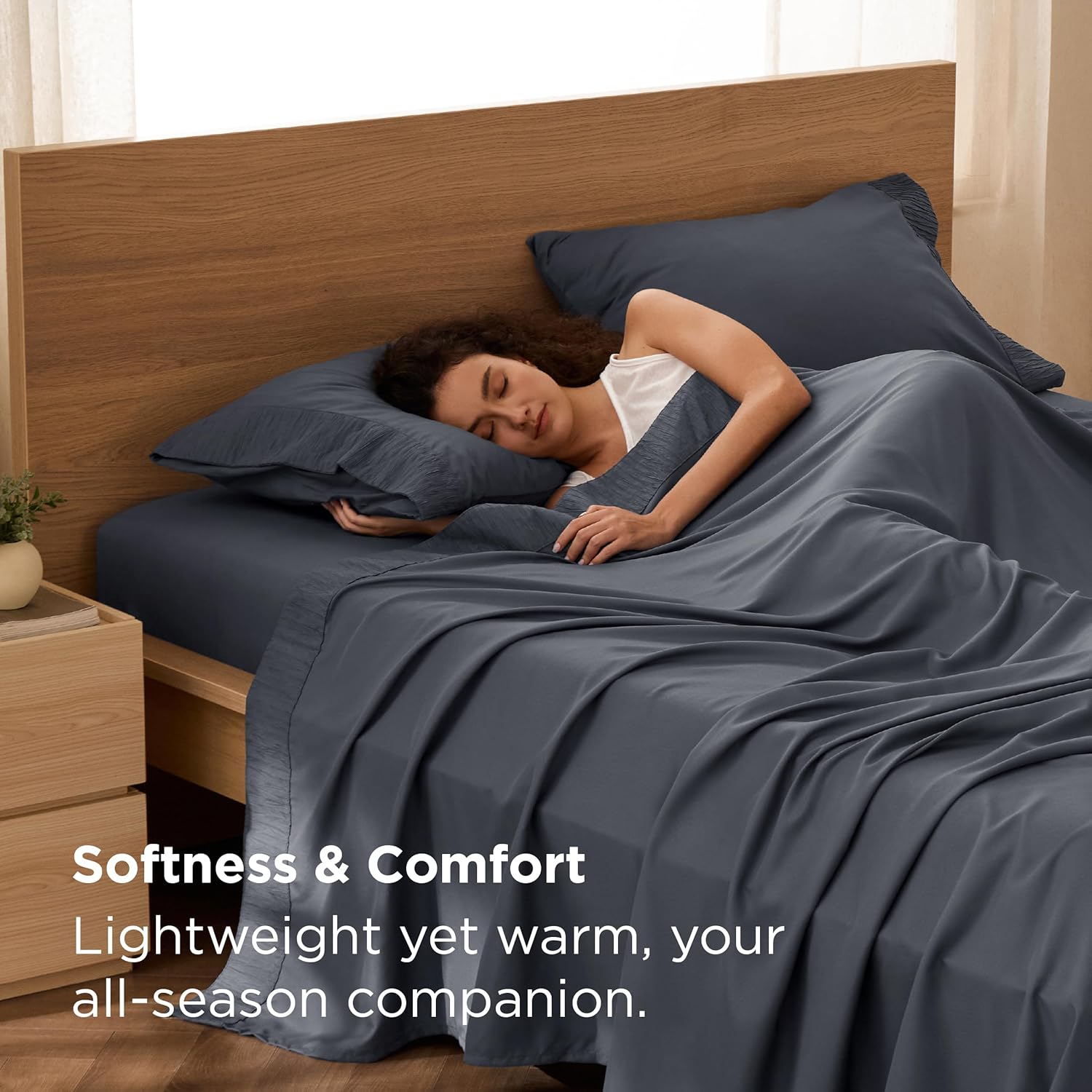 Bedsure Queen Sheet Set - 4 Pieces Soft Queen Size Sheets - Breathable & Cooling...