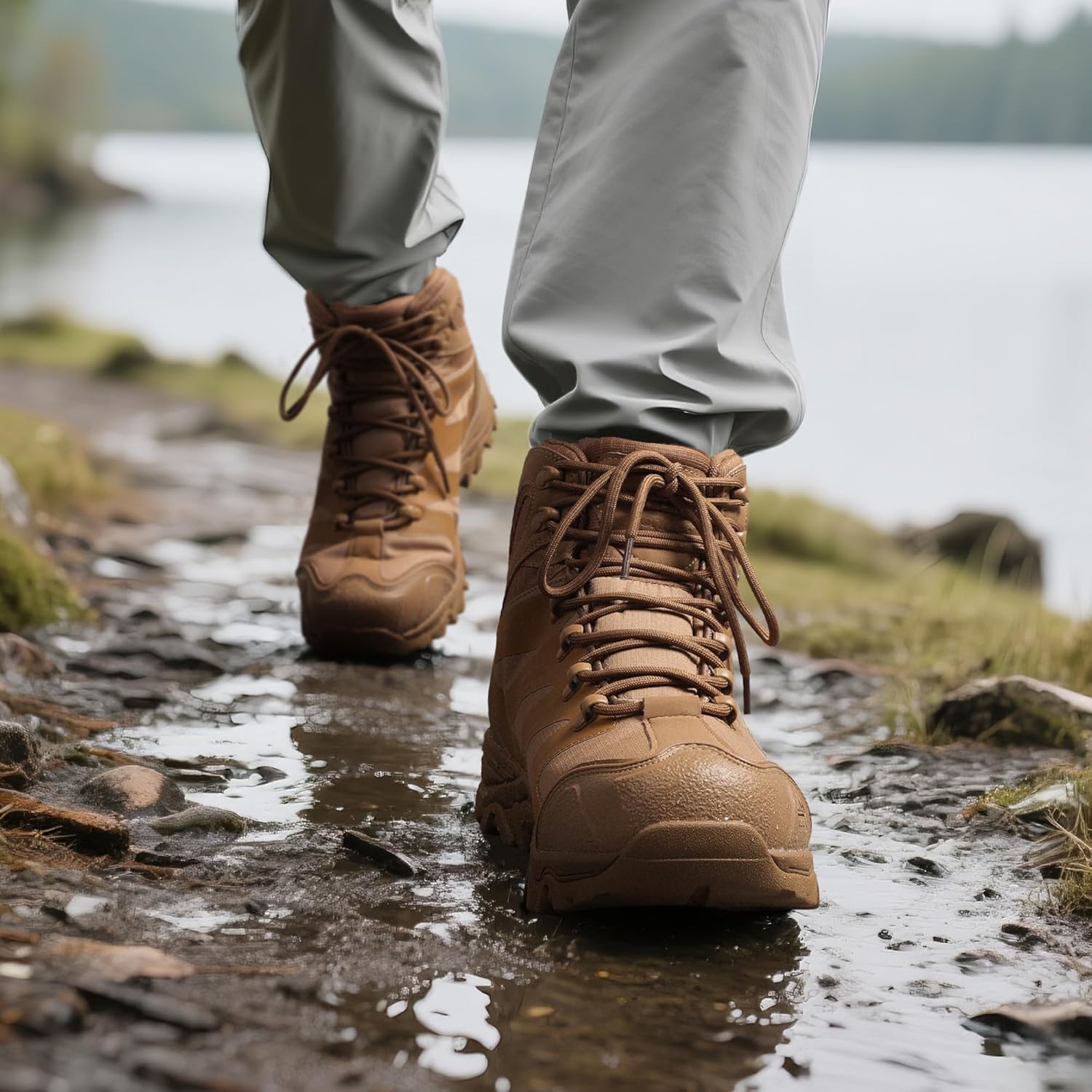 High-Quality NORTIV 8 Men's Hiking Boots, Premium Ankle High Waterproof Shoes, L...