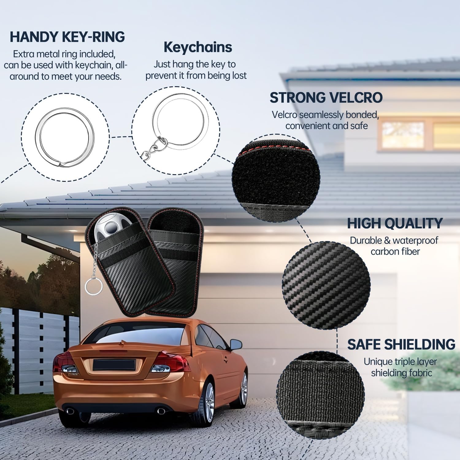 Faraday Pouch, Special Car Key Security Bag with Anti-Theft RFID Protection, Inn...