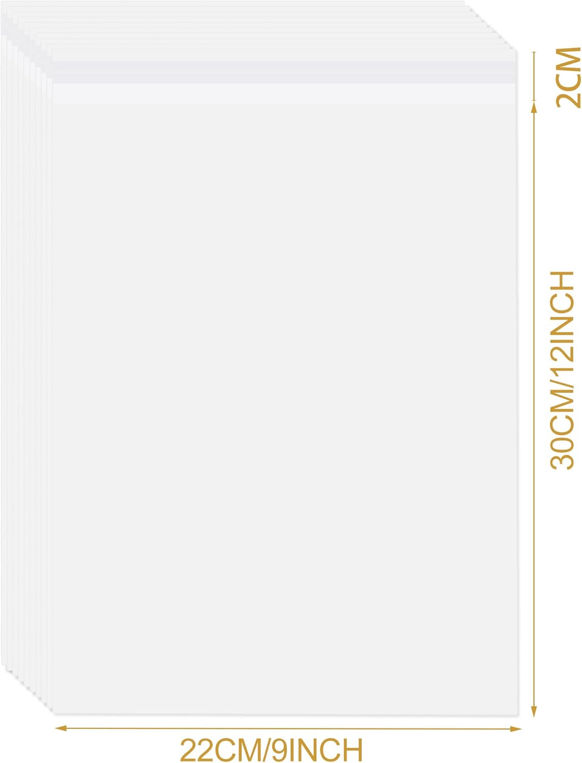 A4 Clear Self-adhesive Bags 100 Pack, 22x30CM Self Sealing Cellophane Display Ba...