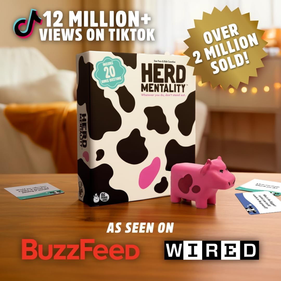 Herd Mentality – Udderly Hilarious Family Board Game for 4–20 Players | Easy to...