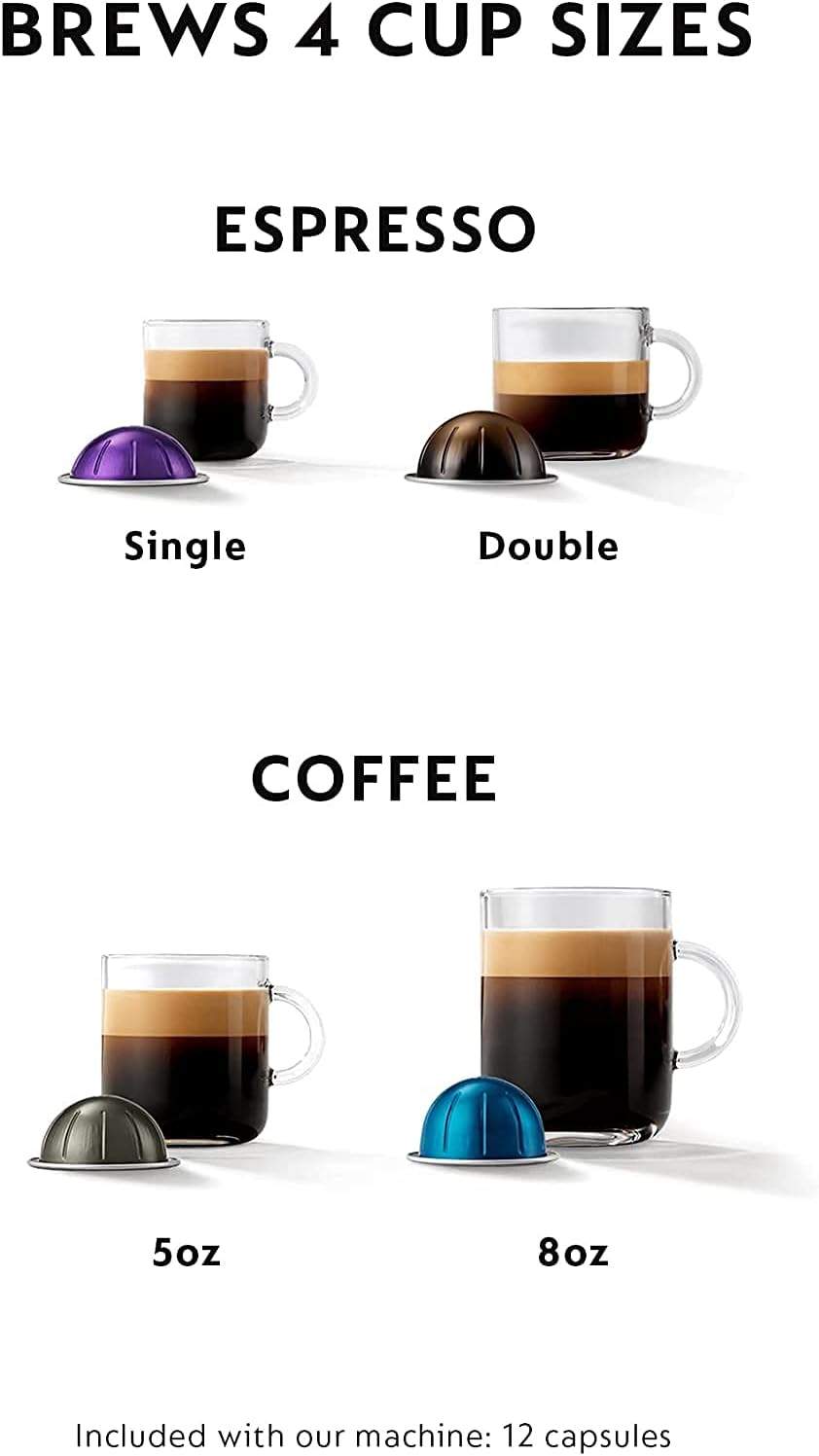 High-Quality Nespresso Vertuo Machine, Elegant Coffee and Espresso Maker, Innova...