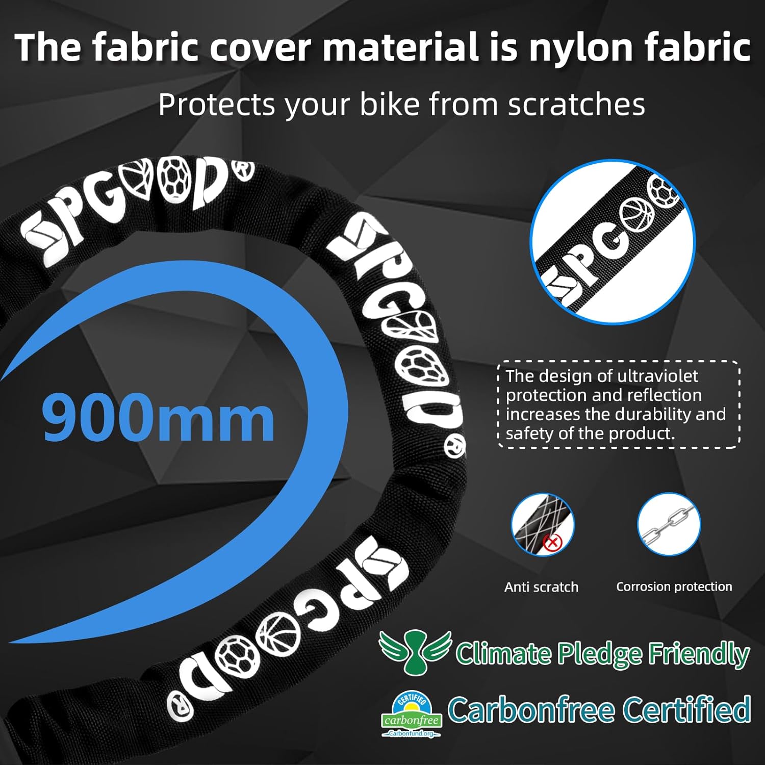 High-Security Bike Lock, Special Anti-Theft 90cm Steel Chain Bicycle Lock, Innov...