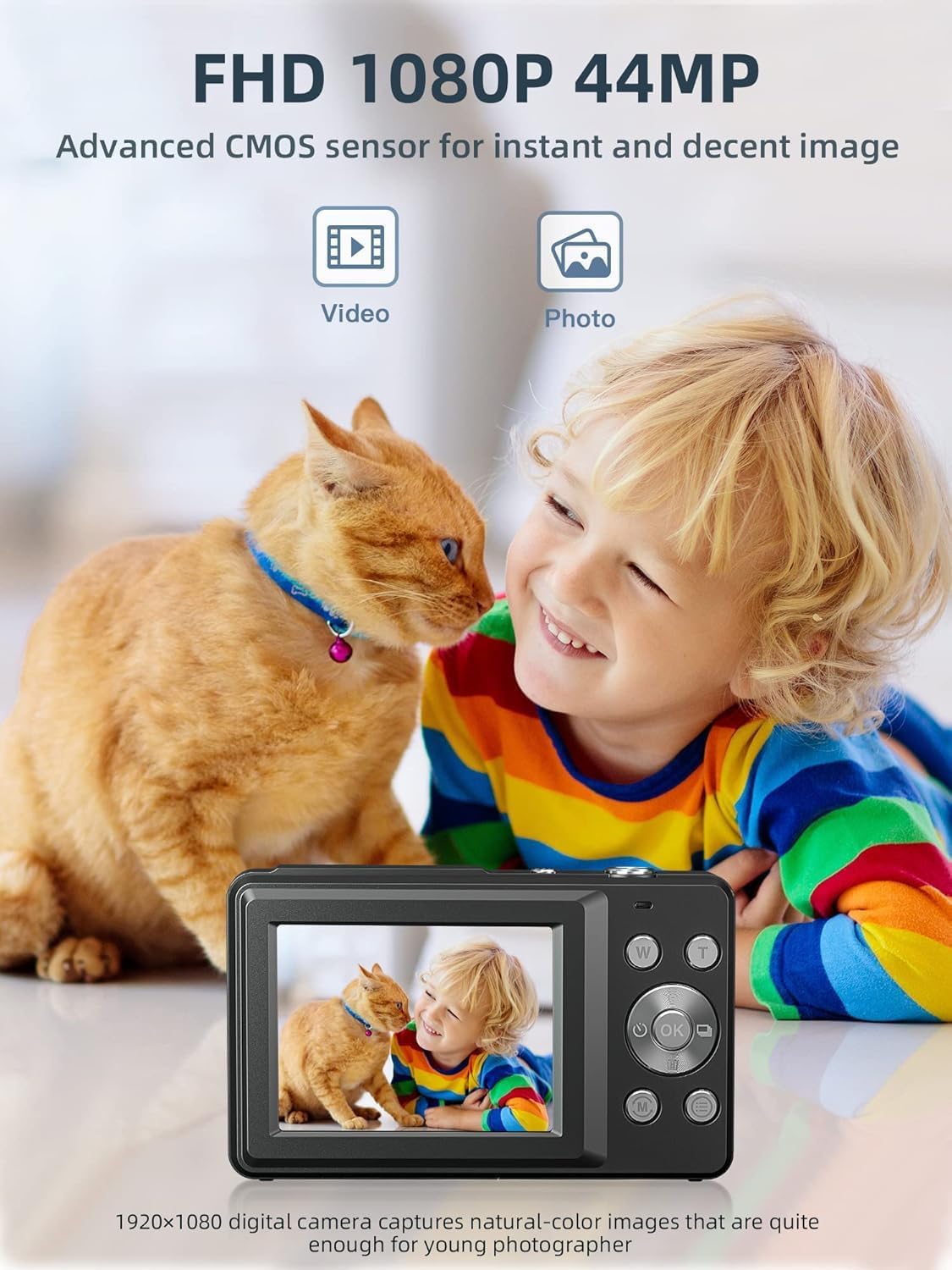 Innovative Digital Camera, Compact FHD 1080P Digital Point and Shoot Camera with...