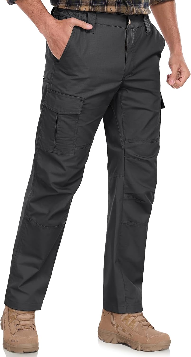 Mens Cargo Work Pants, Durable Tactical Pants with Ripstop Fabric, Innovative Ou...