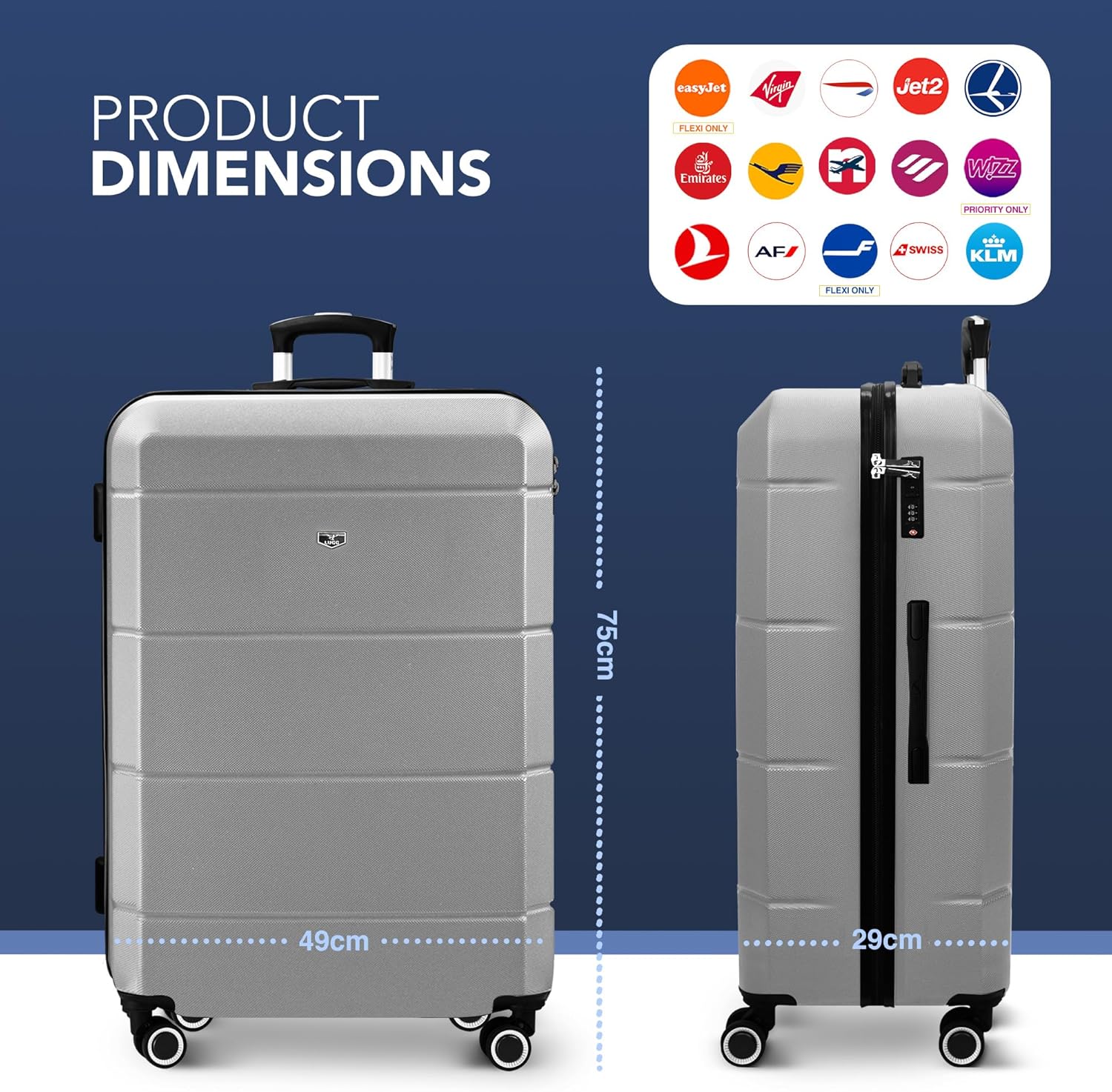 Travel Companion LUGG Suitcase, Special 28 Inch Jetset Luggage with Hard Shell C...