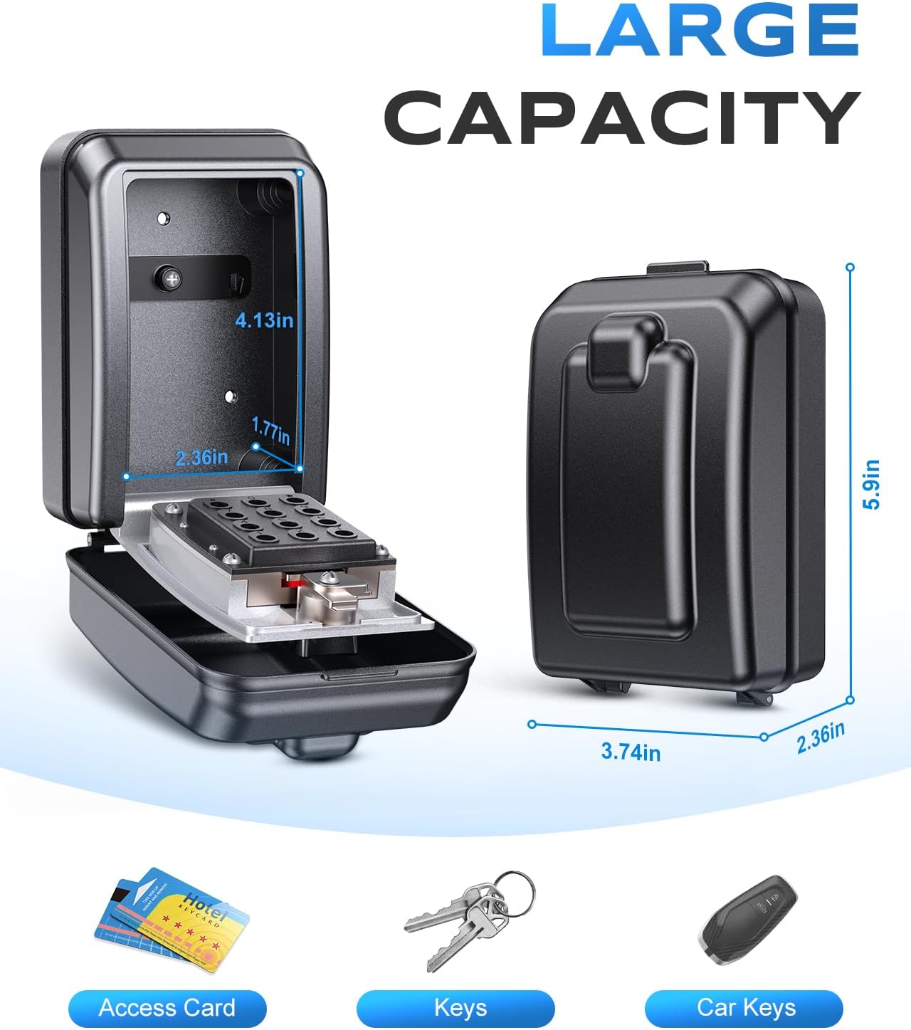 High-Quality Mohard Key Safe, Secure Key Lock Box With Wall Mounted Design, 12 D...