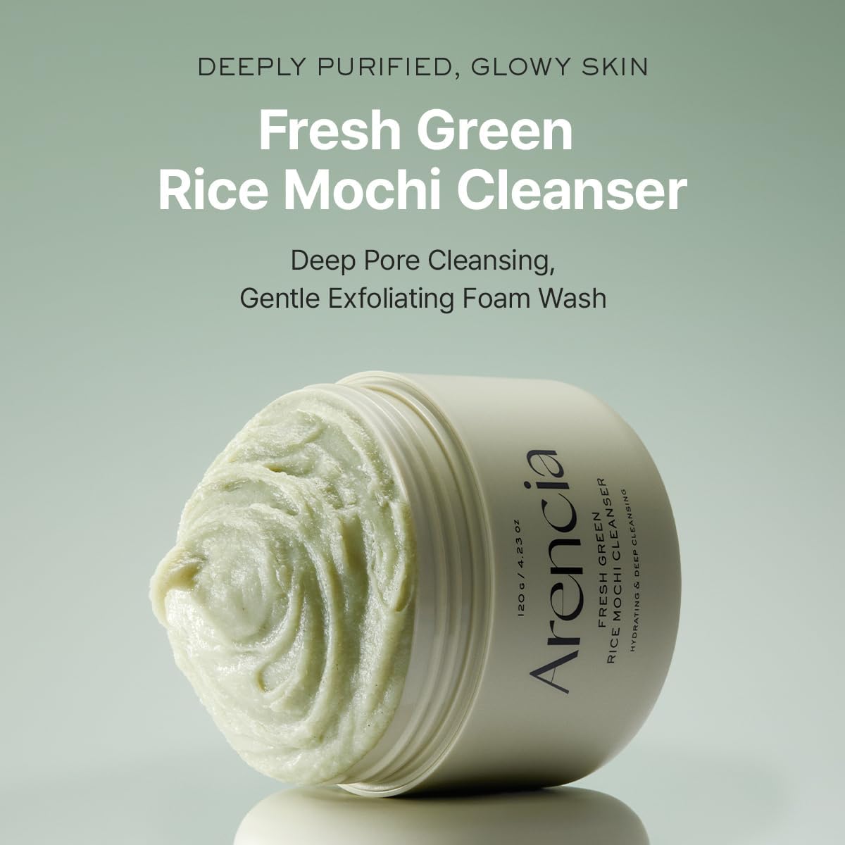 Arencia Korean Rice Mochi Face Cleanser - Face Mask, Foaming Cleanser, Gentle Sc...