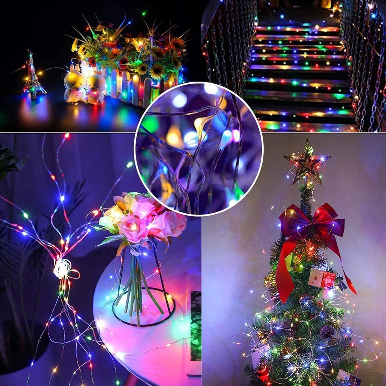 Solar Fairy Lights Outdoor, 2 Pack Total 240 LED/80FT Garden Lights Solar Powere...