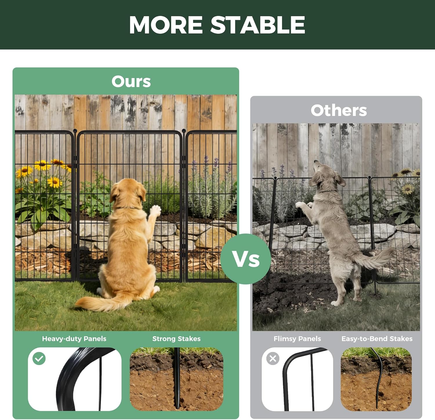 FXW Garden Fence, Special Outdoor Metal Animal Barrier for Yard, High-Quality Do...