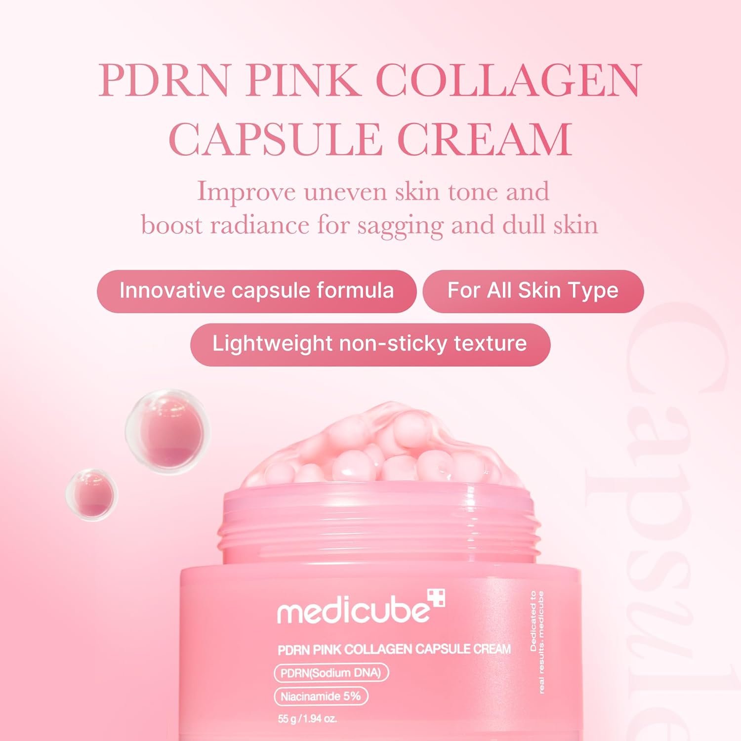 medicube Capsule Cream, Special Lightweight Moisturizing Cream with PDRN and Nia...