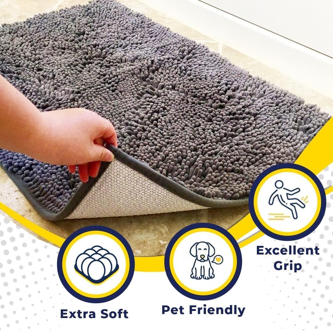 Muddy Mat® | Super Absorbent Door Mat Indoor, Microfiber Quick Dry Chenille Entr...