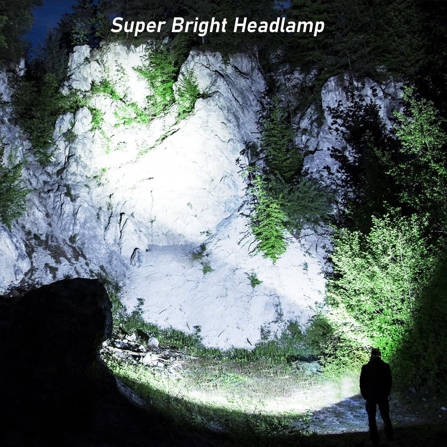 Blukar Head Torch Rechargeable, 8000L Super Bright Headlamp with 3 Lights 5 Mode...