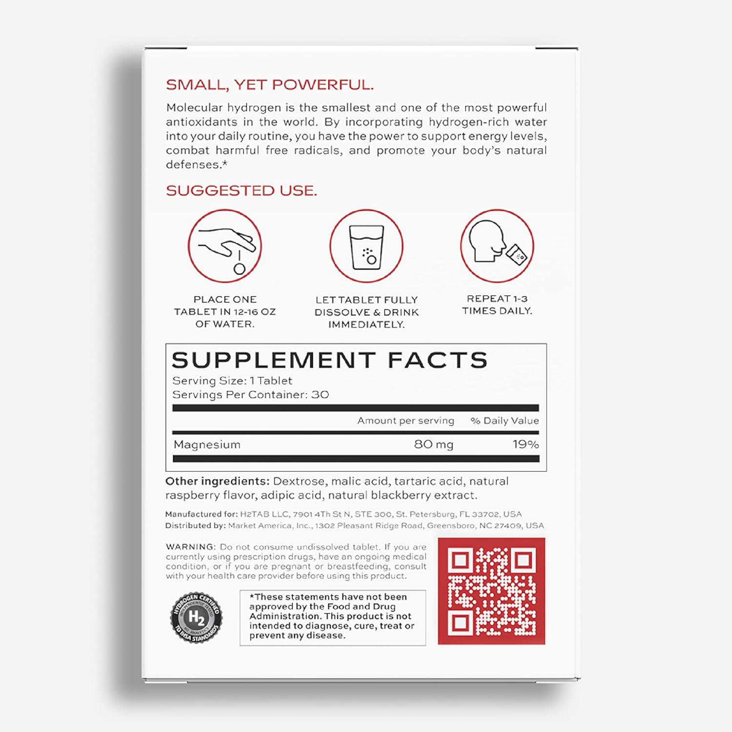 Molecular H2TAB Hydrogen Water Tablets with Magnes...