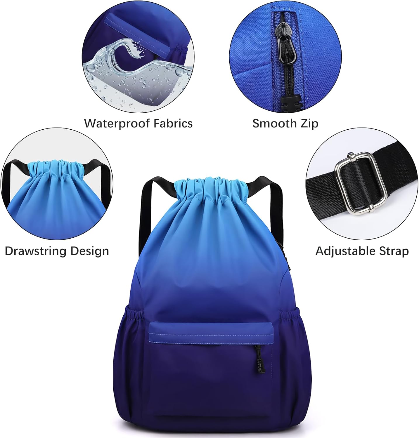Drawstring Backpack Bags, Unique Printed Drawstring Gym Bag for All Ages, High-Q...