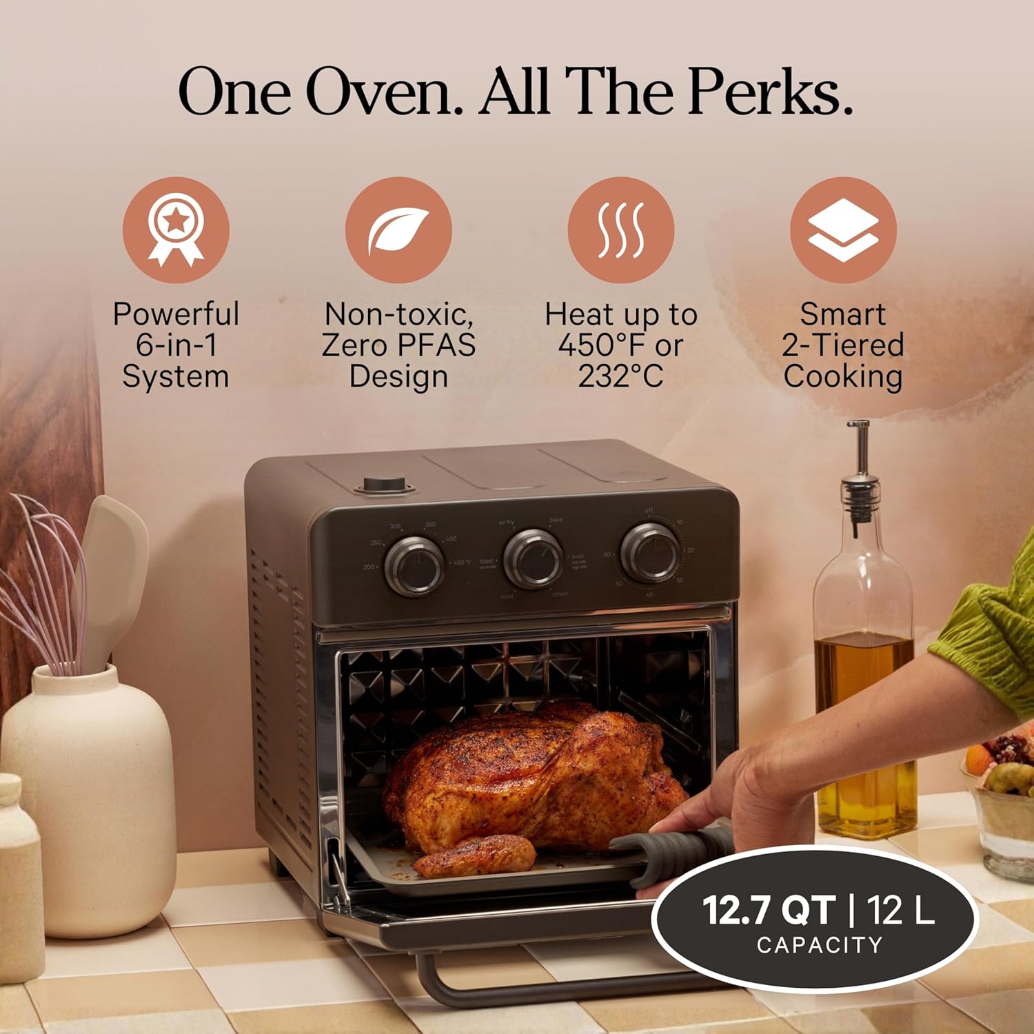 Our Place Wonder Oven | 6-in-1 Air Fryer & Toaster Oven with Steam Infusion | Co...