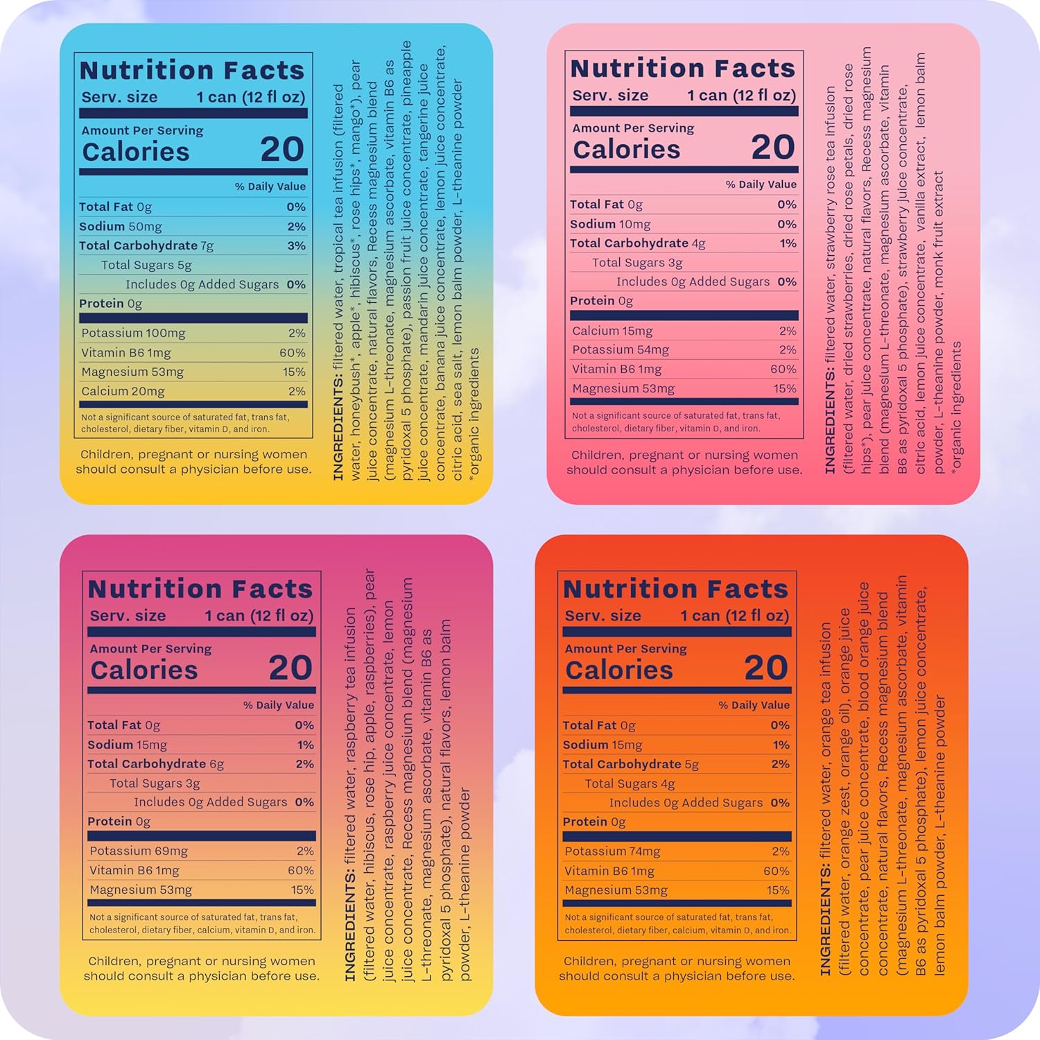 Recess Mood Magnesium & Adaptogen Drink, Relaxation Beverage, 12 Ounce (Paradise...