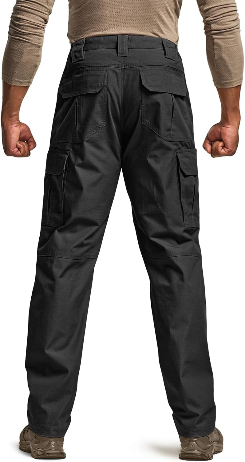 CQR Men's Tactical Pants, Water Resistant Ripstop Cargo Pants, Lightweight EDC W...