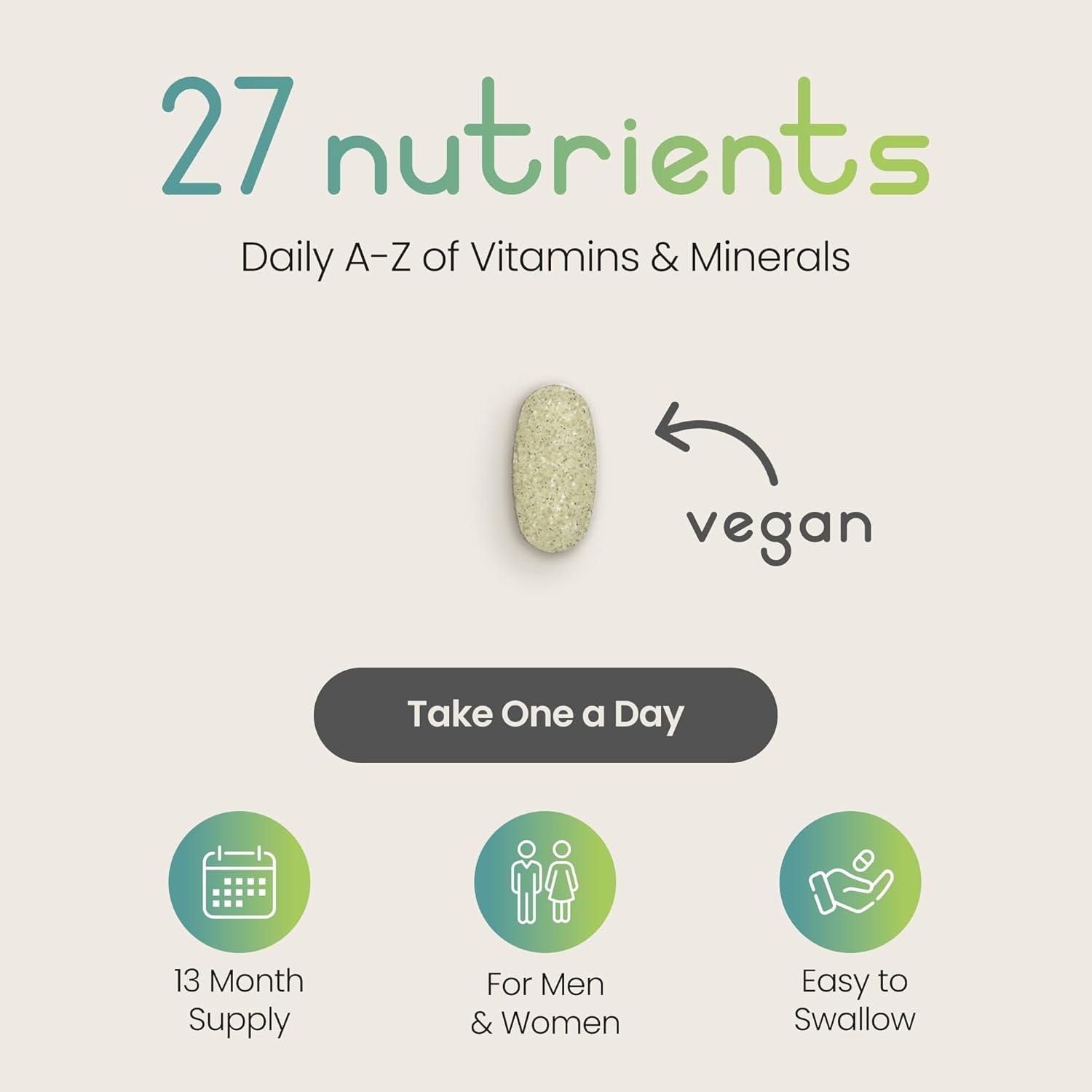 High Strength A-Z Multivitamin & Mineral Tablets for Men & Women | 400 Vegan Tab...