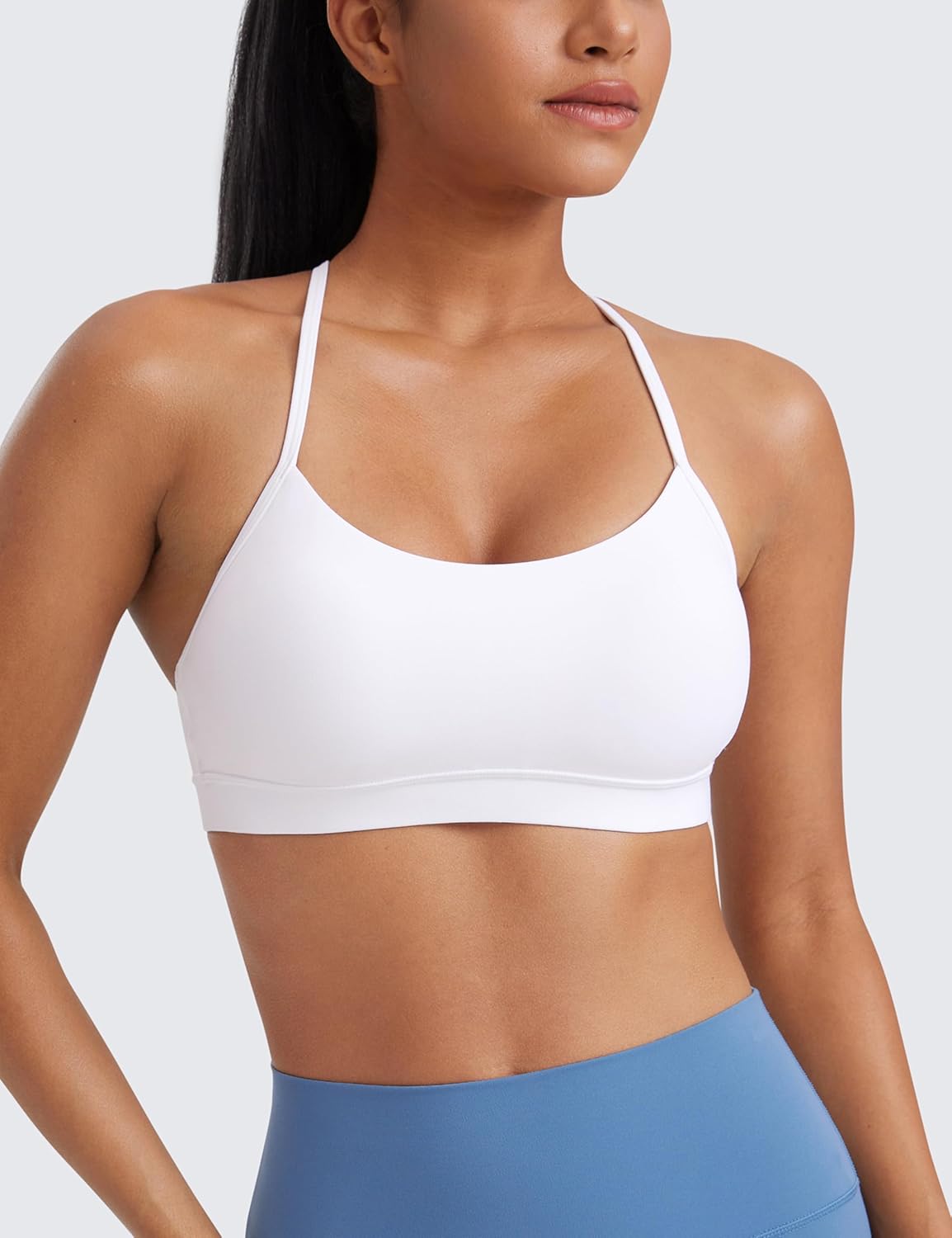 CRZ YOGA Butterluxe Y Back Sports Bras for Women - Padded Racerback Low Impact S...